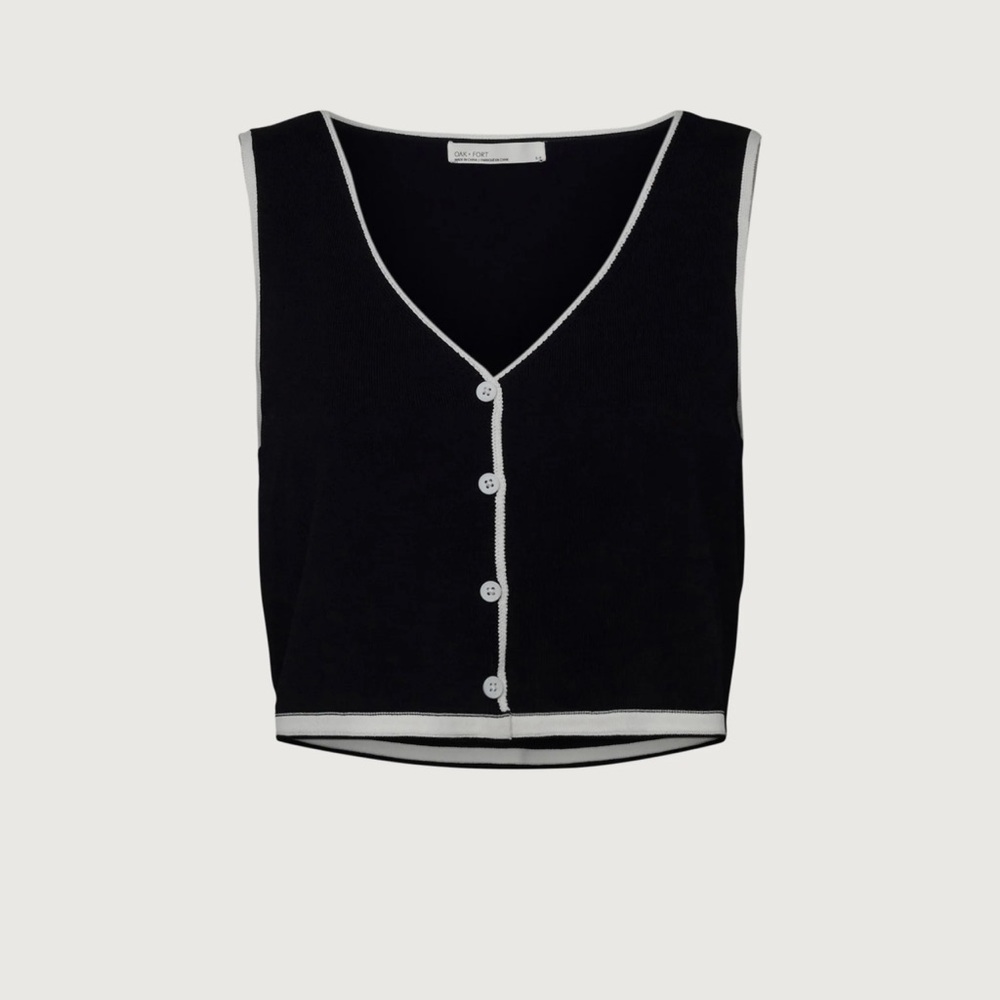 OAK + FORT Black button front tank